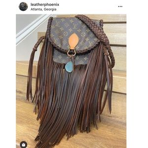 Brown Fringe Crossbody Saddle Bag Louis Vuitton